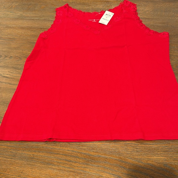 Karen Scott Laced Trimmed Tank. 1X - Picture 3 of 9